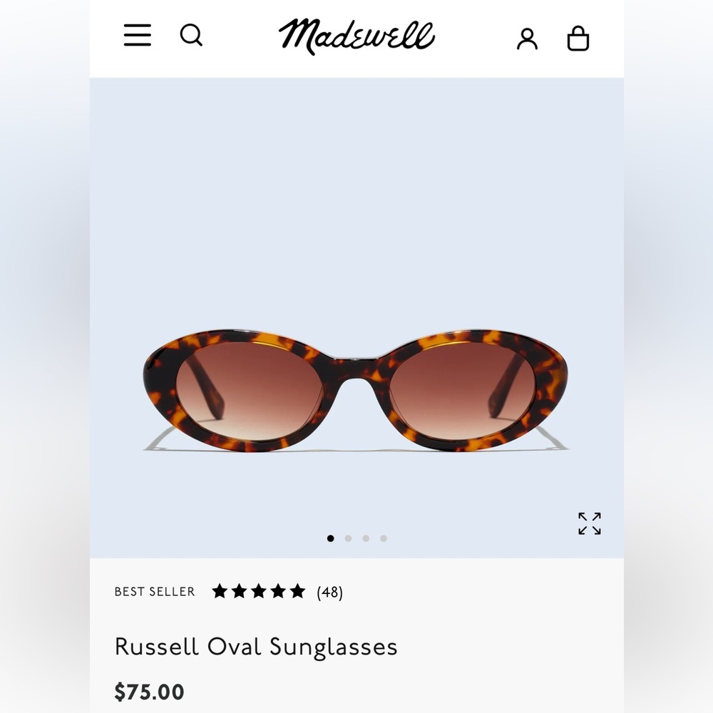 Madewell Russell Oval Tortoise Shell Sunglasses